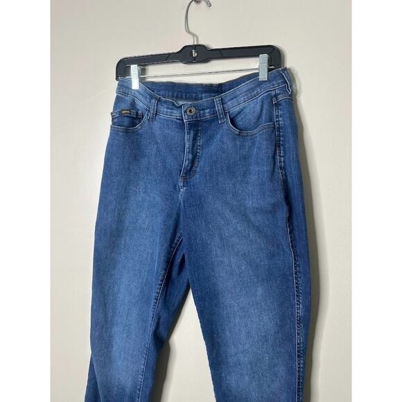 KUHL Born In The Mountains Drawstring Straight Jeans Women 10 Blue Denim Stretch - Picture 2 of 11